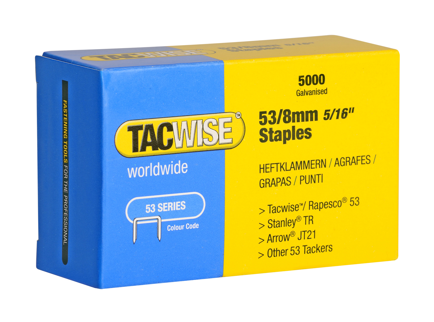 8mm 53 Series Galvanised Staples Bulk Box (5000) Zedfix Coil Nails