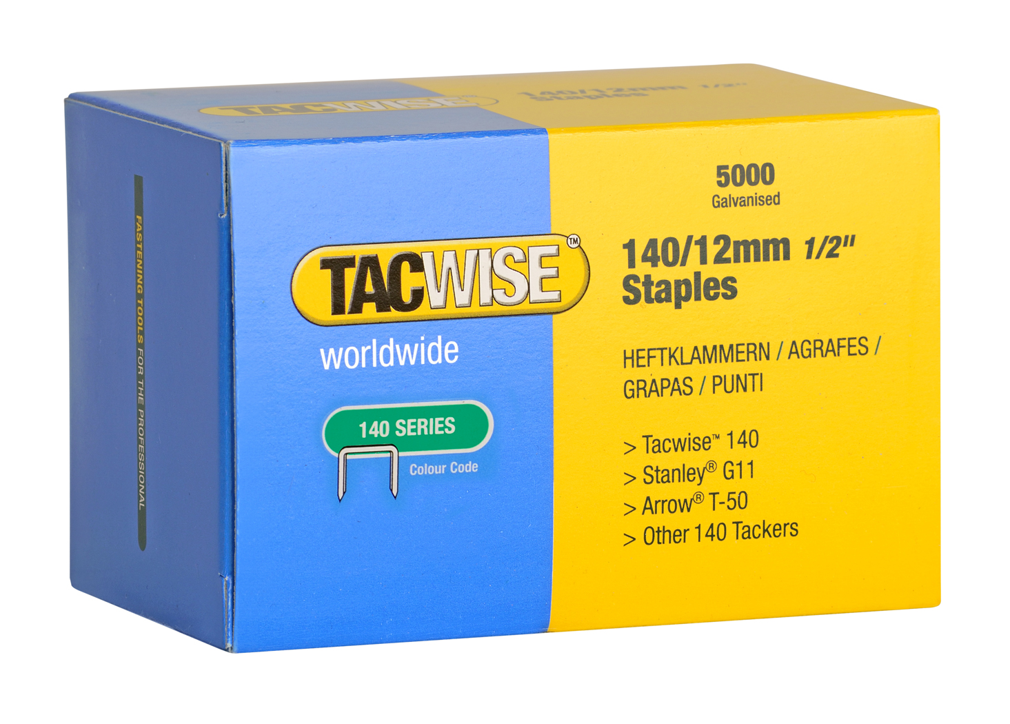 12mm 140 Series Galvanised Staples Bulk Box (5000) Zedfix Coil Nails