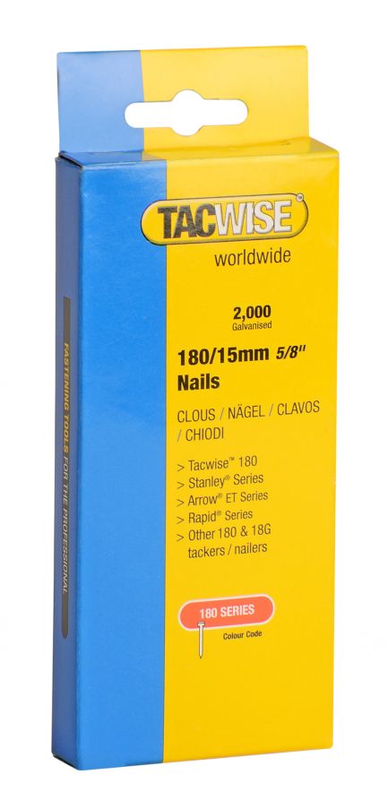 15mm Type 180 Galvanised Straight Brad Nails (2000)