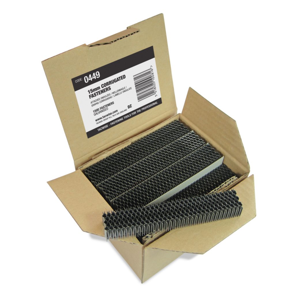 15mm CF15 Galvanised Corrugated Fasteners (1500) Zedfix Coil Nails