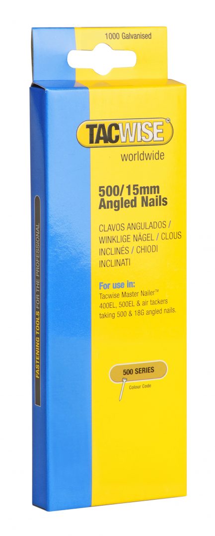 15mm 18g 500 Series Galvanised Angled Brad Nails (1000)