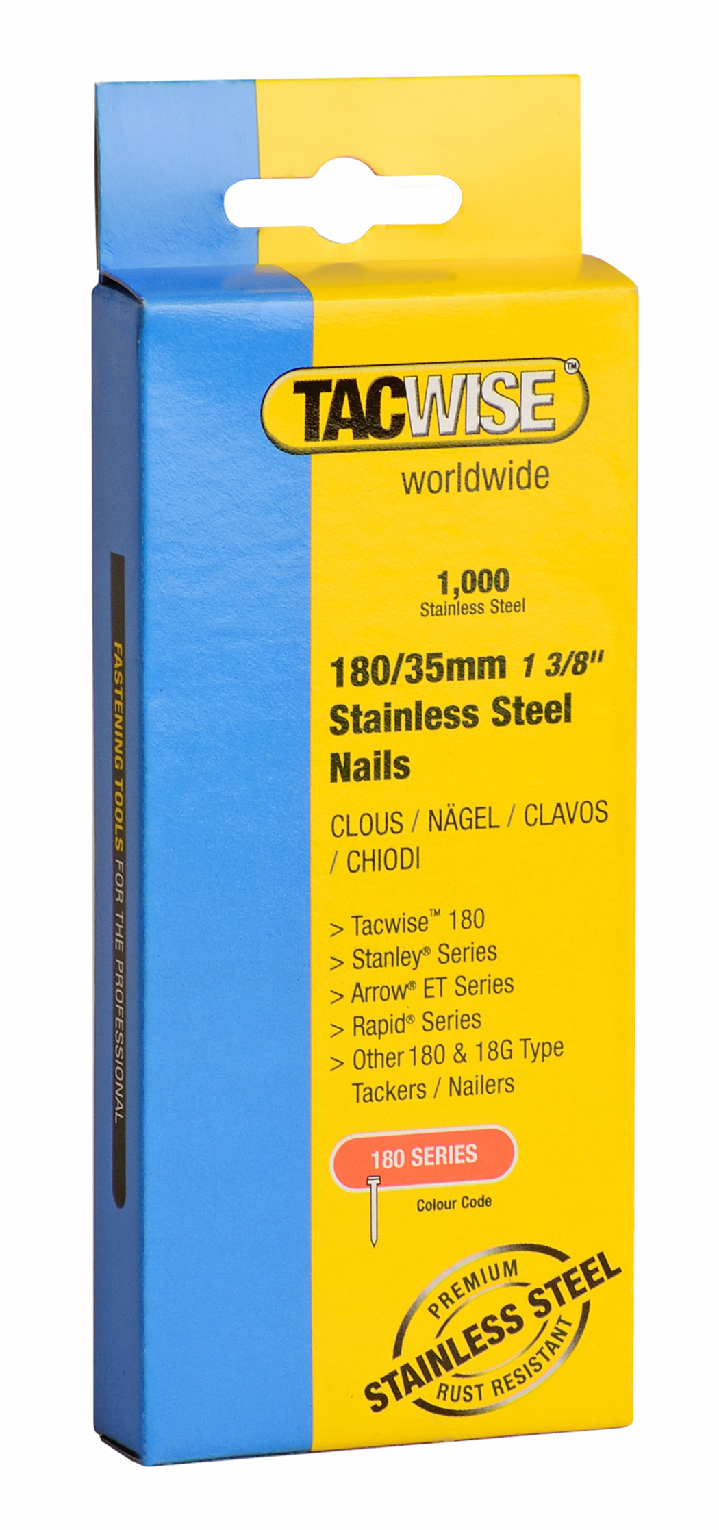 35mm 18g 180 Series Stainless Steel Straight Brad Nails (1000) Zedfix