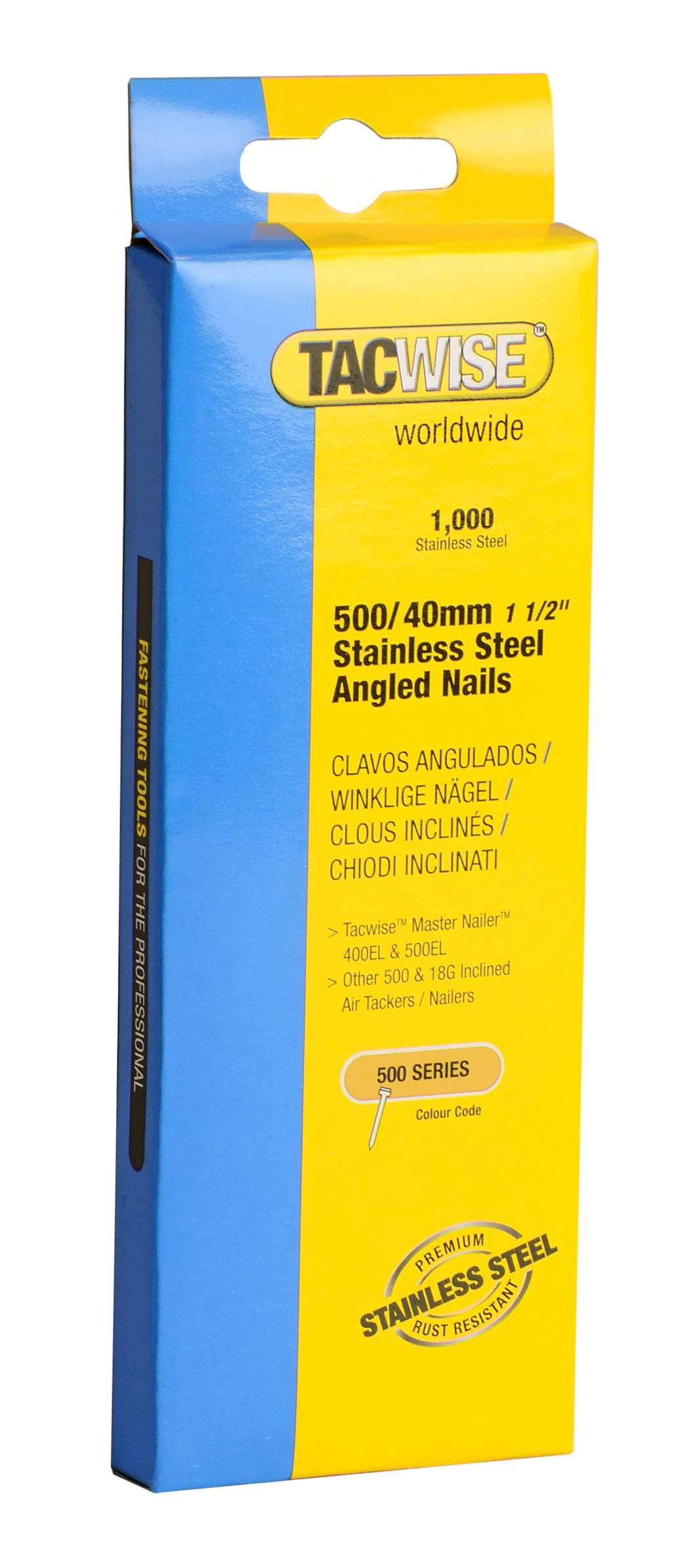 40mm 18g 500 Series Stainless Steel Angled Brad Nails (1000) Zedfix